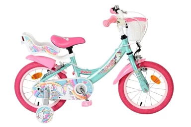 VOLARE Dječji bicikl Unicorn 14", dvije ručne kočnice, zeleni